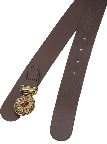 Etro "Paisley" Leather Belt - Brown