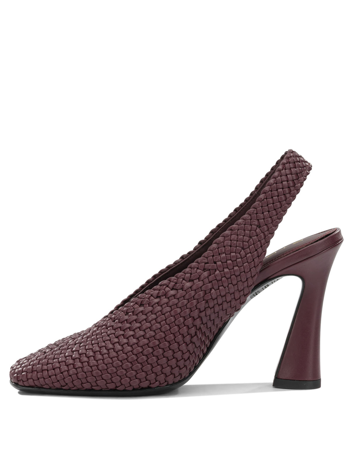 Etro 90MM Woven Slingbacks - Burgundy
