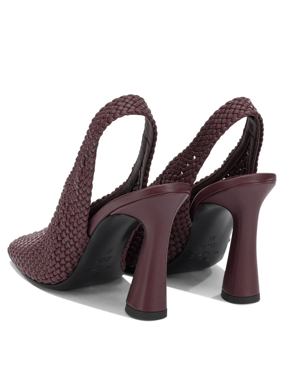 Etro 90MM Woven Slingbacks - Burgundy