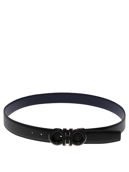 Ferragamo "Gancini" Leather belt - Black