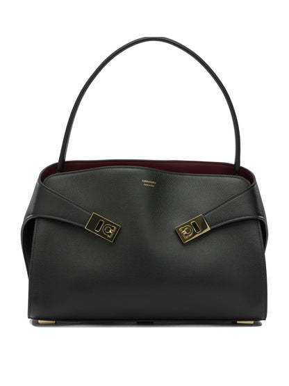 Ferragamo "Hug" Medium Clutch - Black