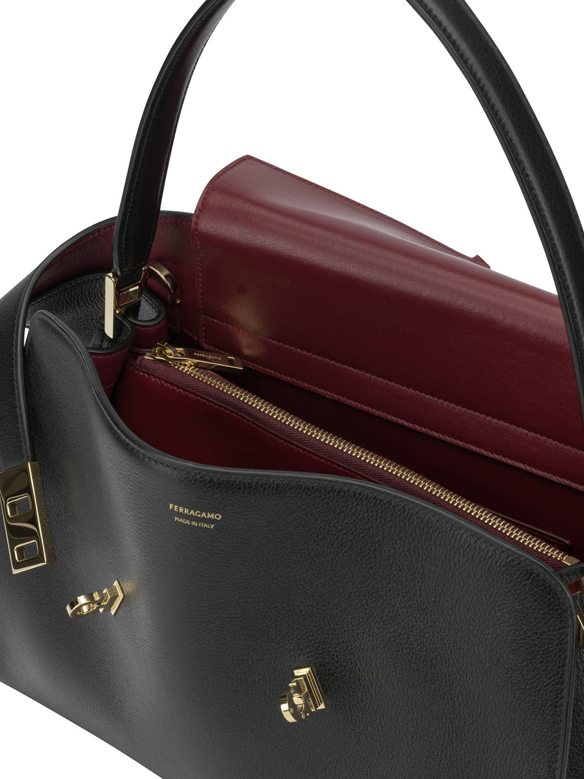 Ferragamo "Hug" Medium Clutch - Black