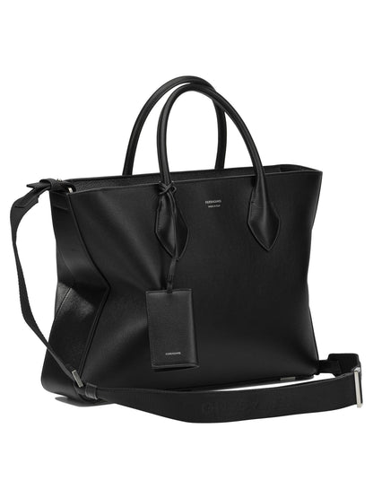 Ferragamo Large "Star" Handbag - Black