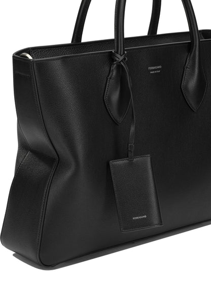 Ferragamo Large "Star" Handbag - Black