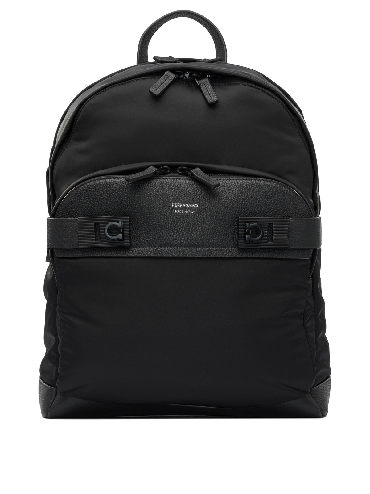 Ferragamo "Gancini" Casual Backpack - Black