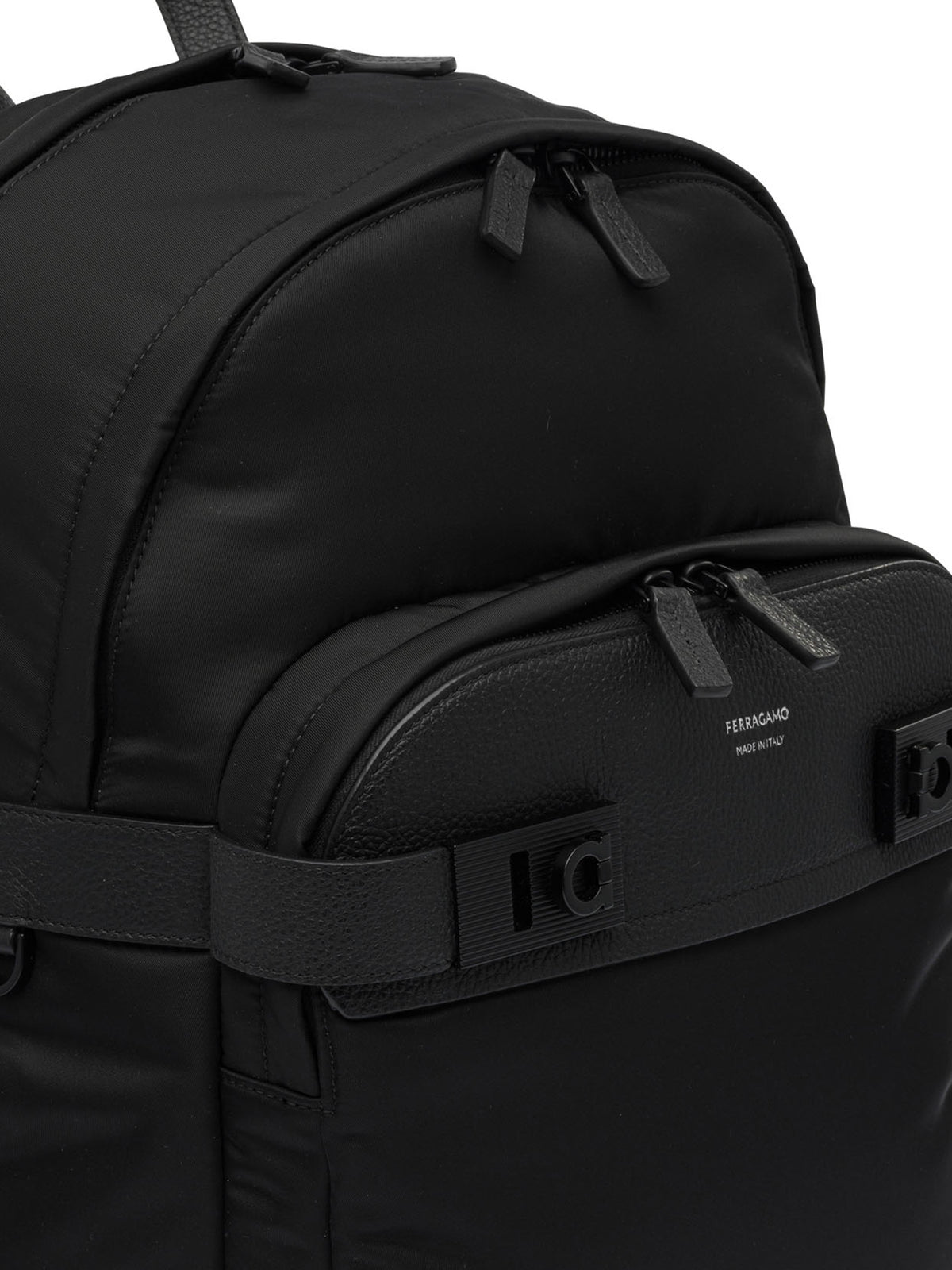 Ferragamo "Gancini" Casual Backpack - Black