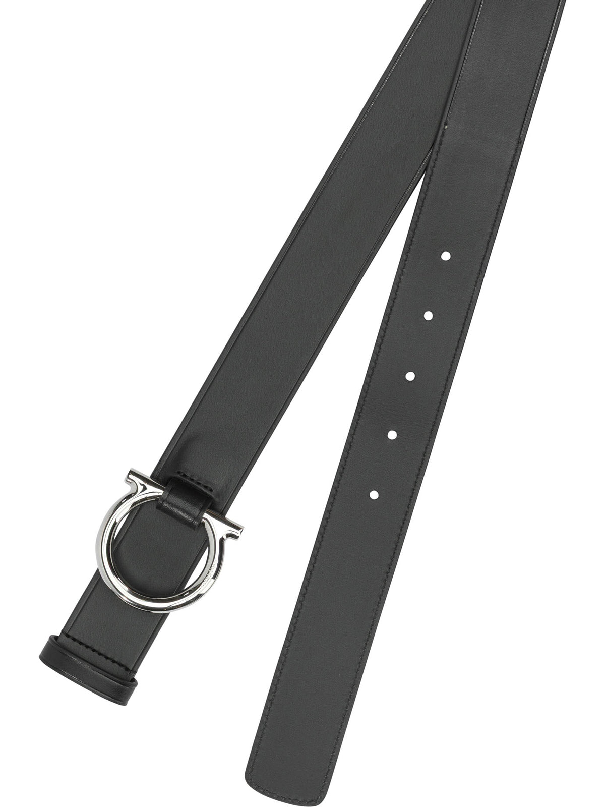 Ferragamo "Gancini" Leather belt - Black