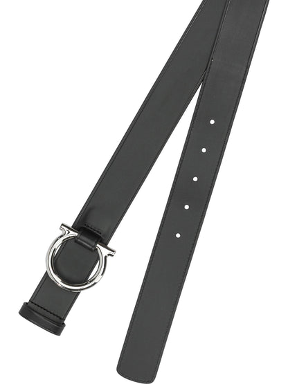 Ferragamo "Gancini" Leather belt - Black