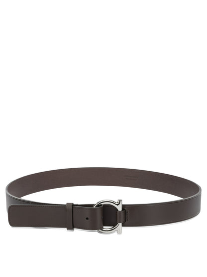 Ferragamo "Gancini" Leather belt - Brown