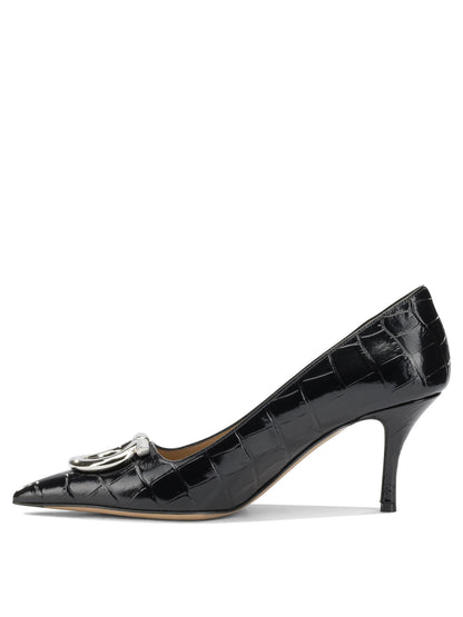 Ferragamo "Maxi Gancini 70MM" Pumps - Black