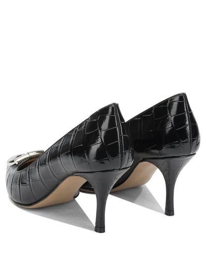 Ferragamo "Maxi Gancini 70MM" Pumps - Black