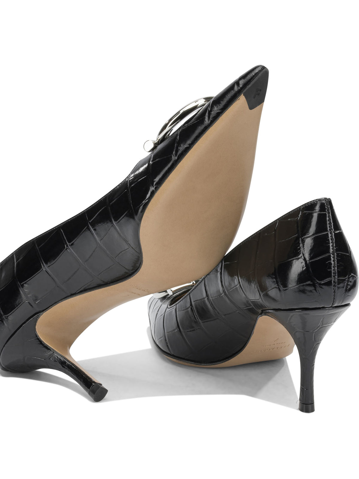 Ferragamo "Maxi Gancini 70MM" Pumps - Black