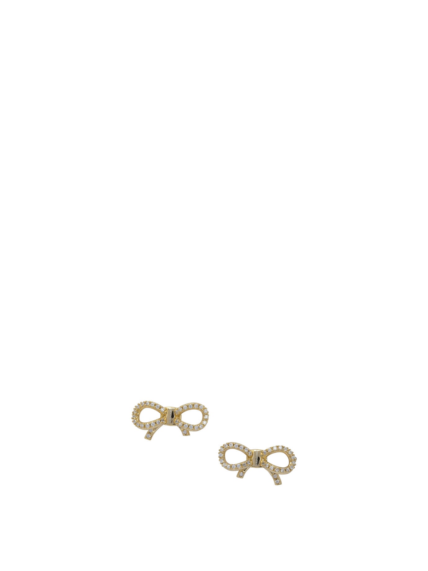 Ferragamo Bow earrings with rhinestones - Gold