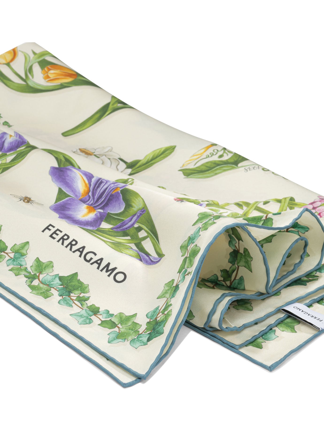 Ferragamo "Eden Shoes" silk scarf - White