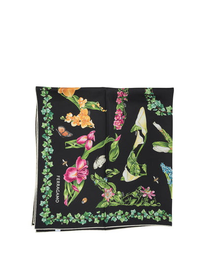 Ferragamo "Eden Shoes" scarf - Black