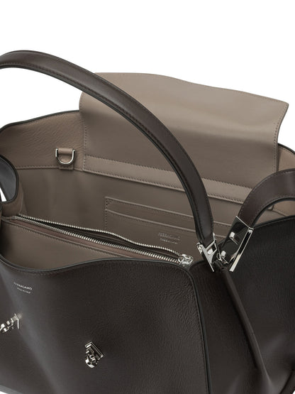 Ferragamo "Hug Soft" Medium Hand Bag - Brown