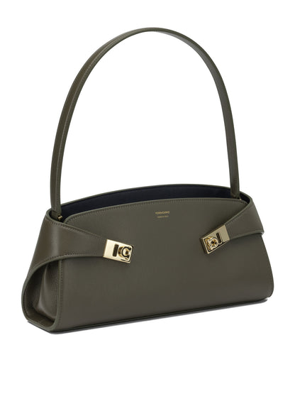 Ferragamo "Hug East-West" Medium Shoulder Bag - Green