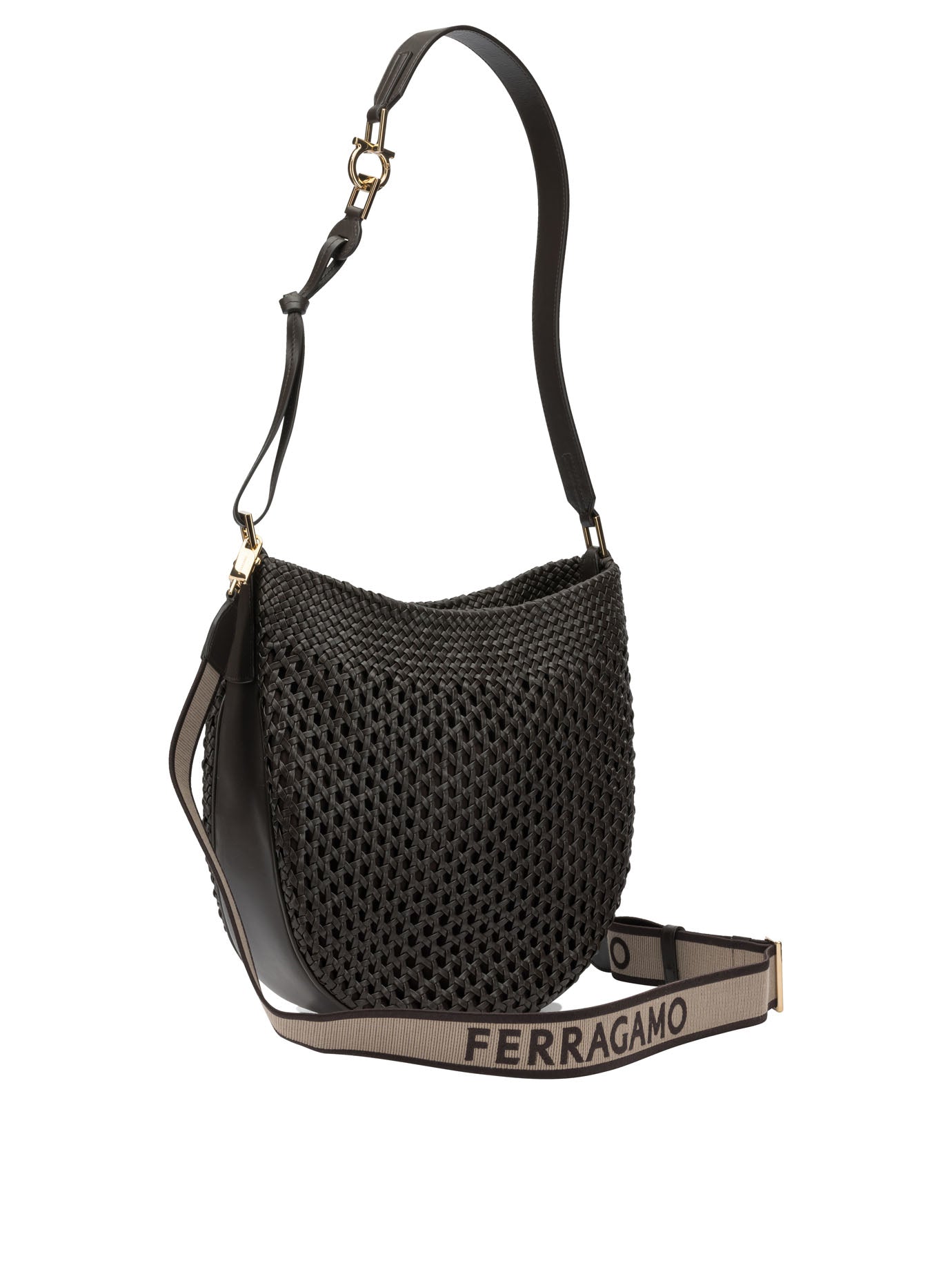 Ferragamo "Hobo Smile" Small Shoulder Bag - Brown