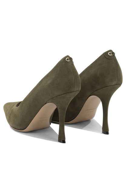 Ferragamo "Elydea 95MM" Pumps - Green