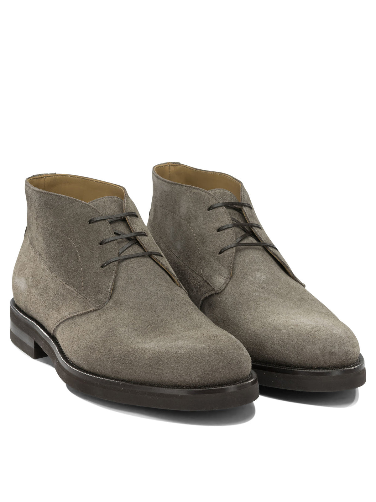 Ferragamo "Settimo" Lace-Up Ankle Boots - Grey