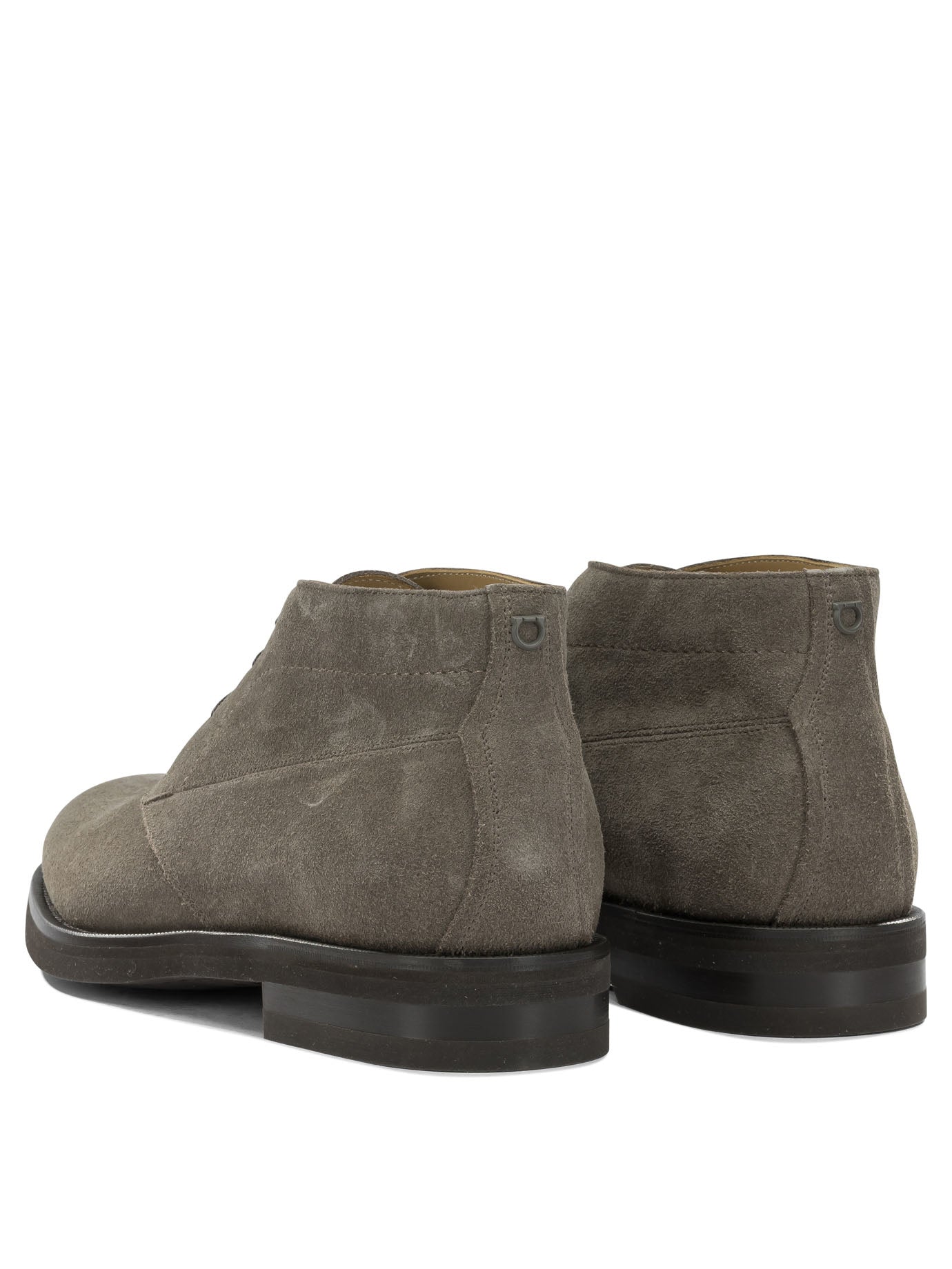 Ferragamo "Settimo" Lace-Up Ankle Boots - Grey