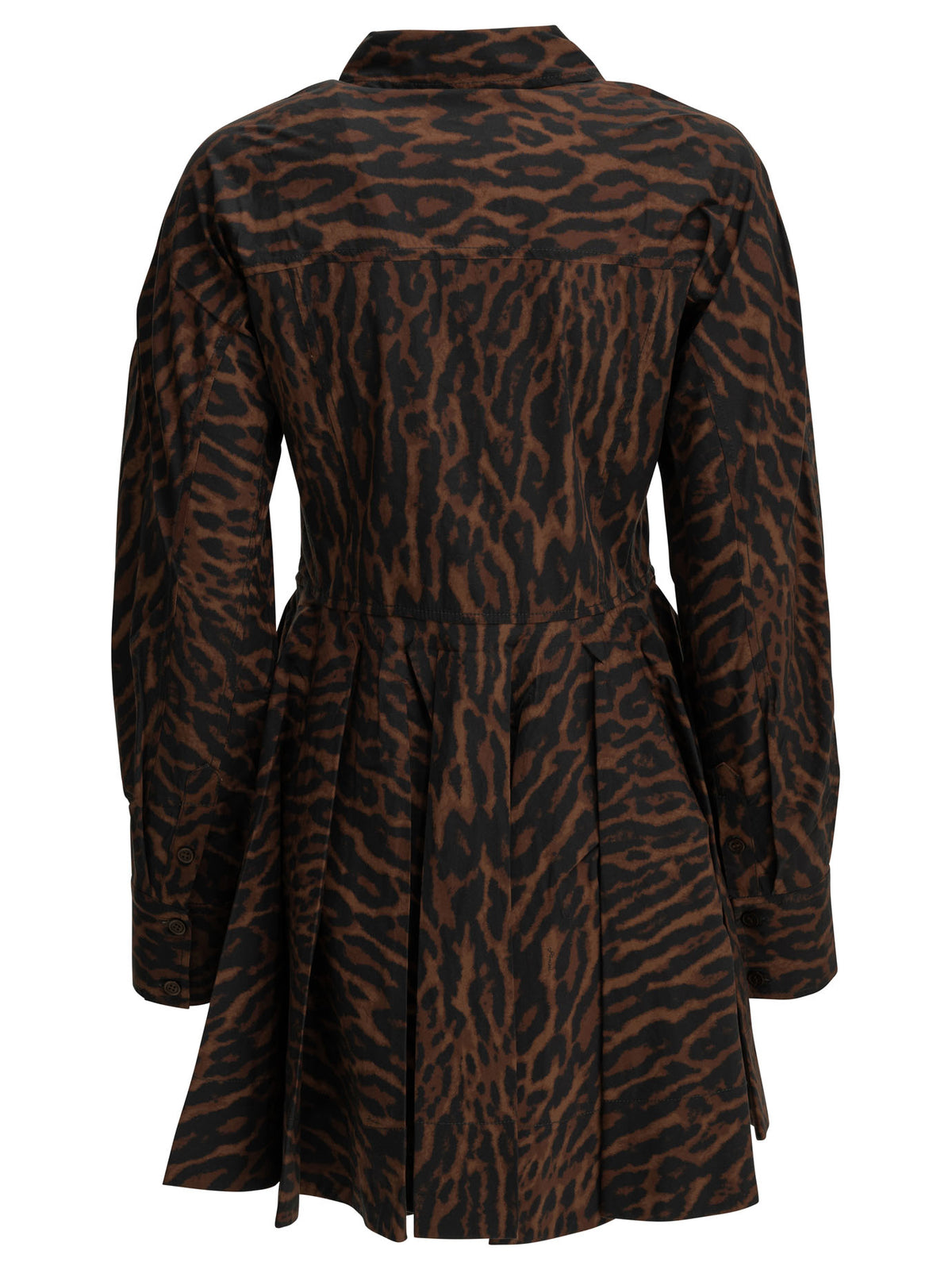 Ganni "Leopard" Short Dress - Brown