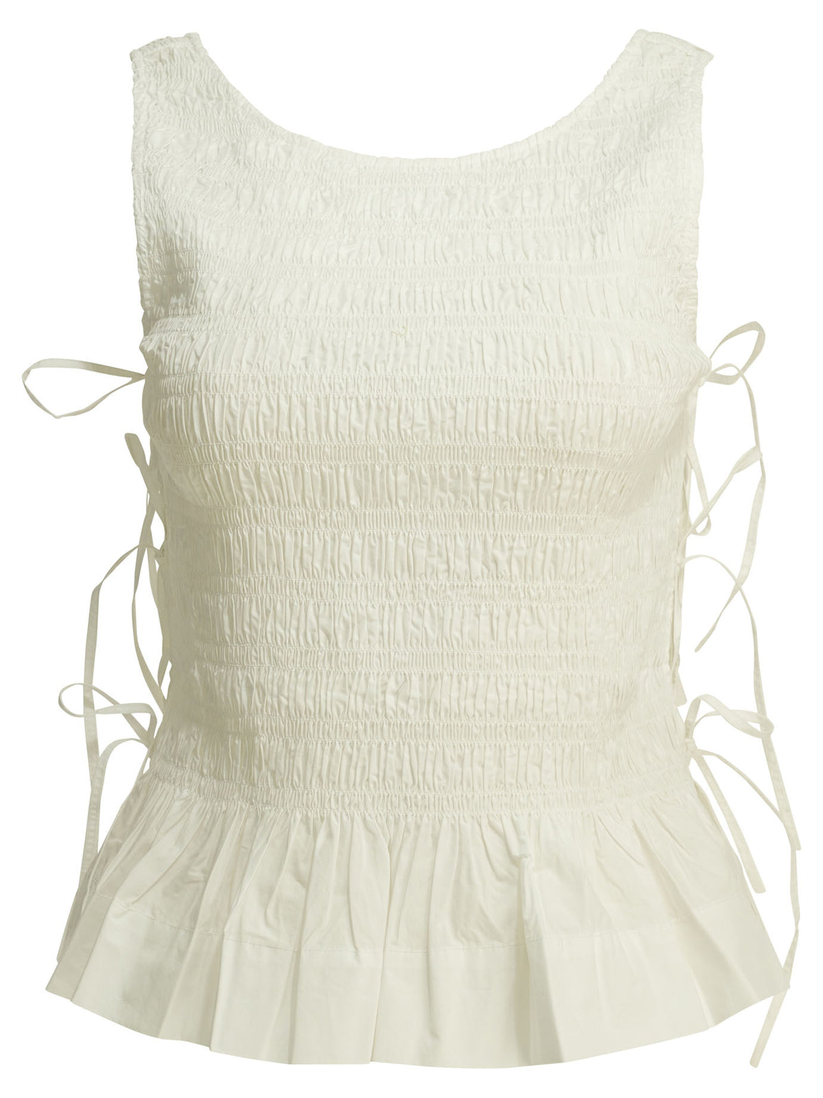 Ganni Casual pleated top - White