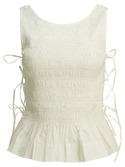 Ganni Casual pleated top - White