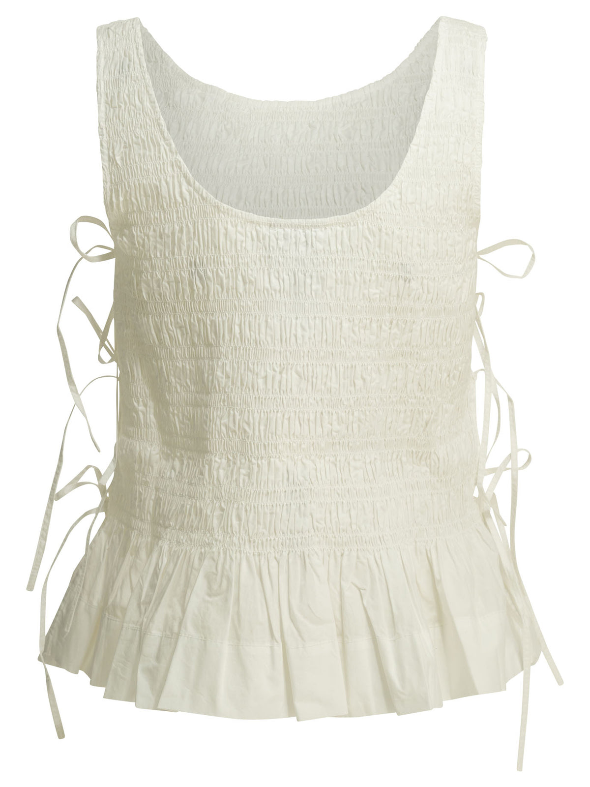 Ganni Casual pleated top - White