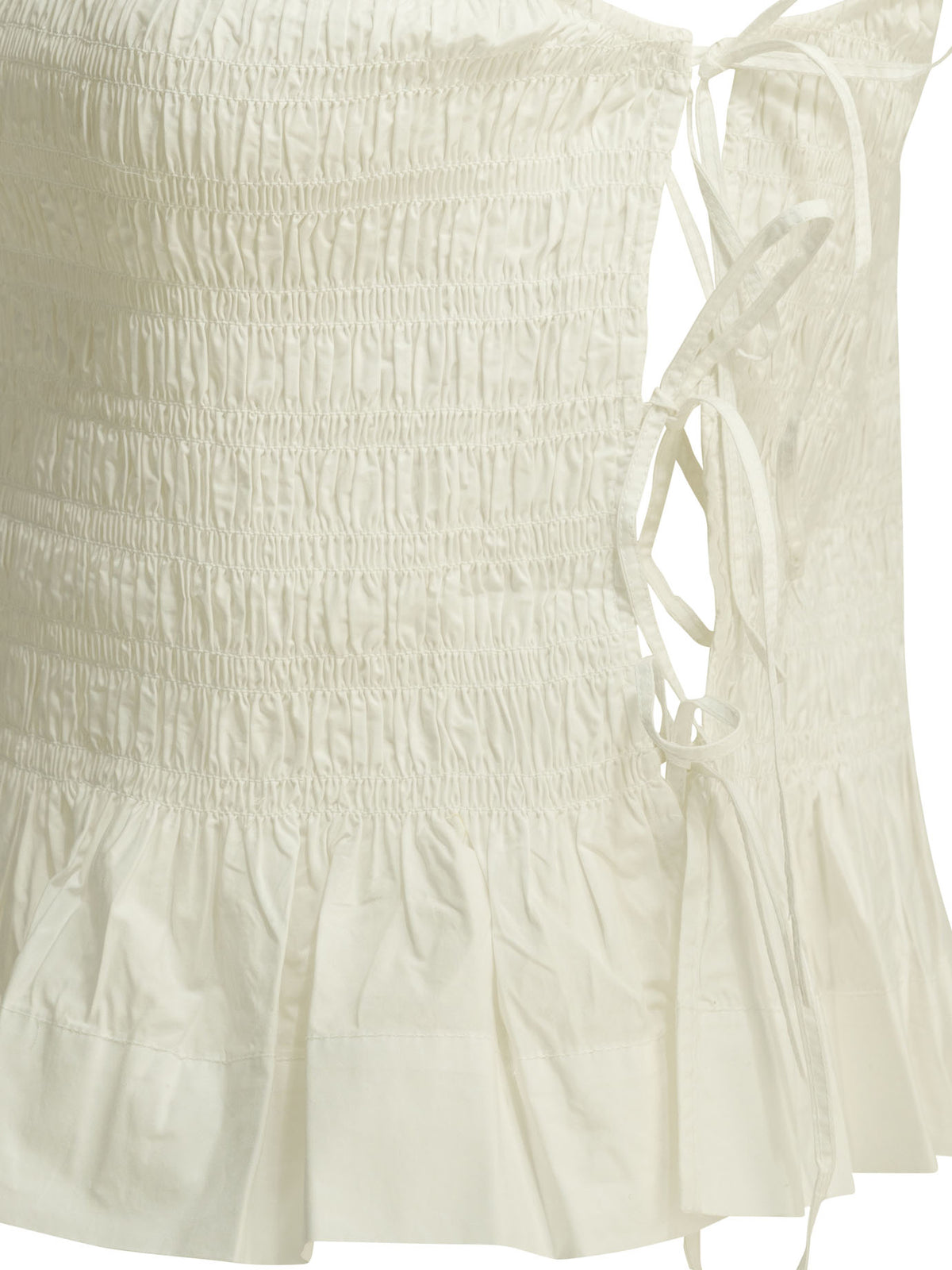 Ganni Casual pleated top - White
