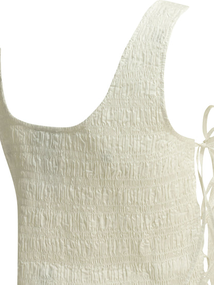 Ganni Casual pleated top - White
