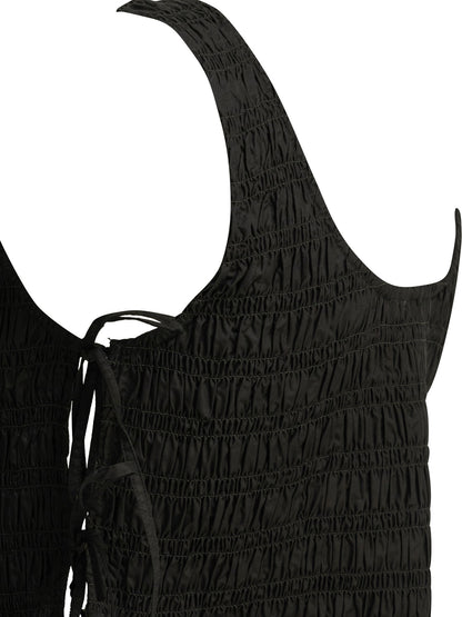 Ganni Casual pleated top - Black