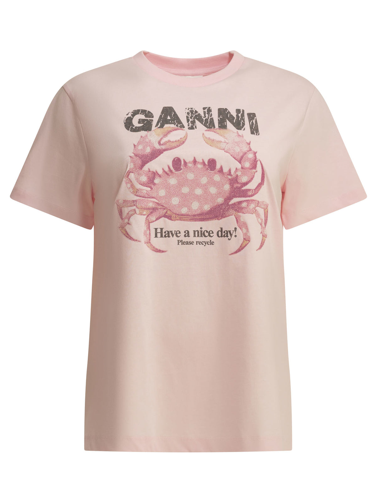 Ganni "Crab" crewneck T-shirt - Pink