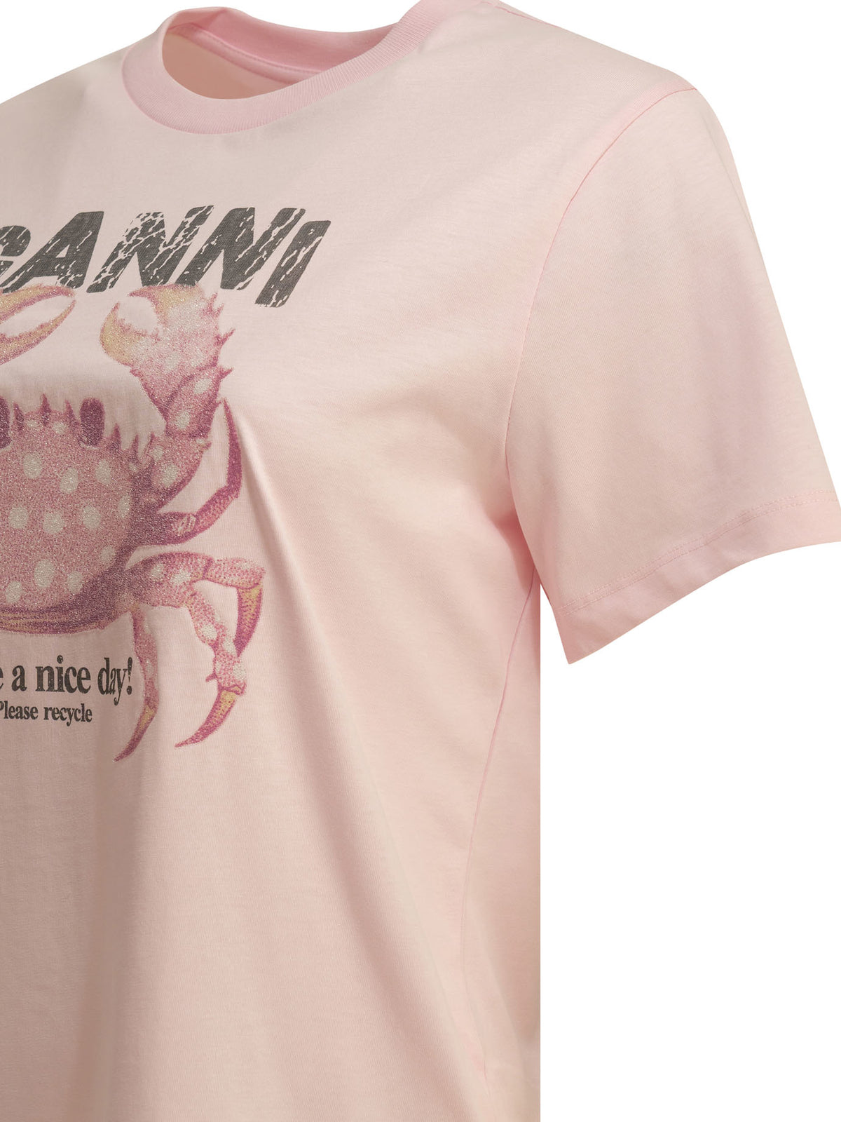 Ganni "Crab" crewneck T-shirt - Pink