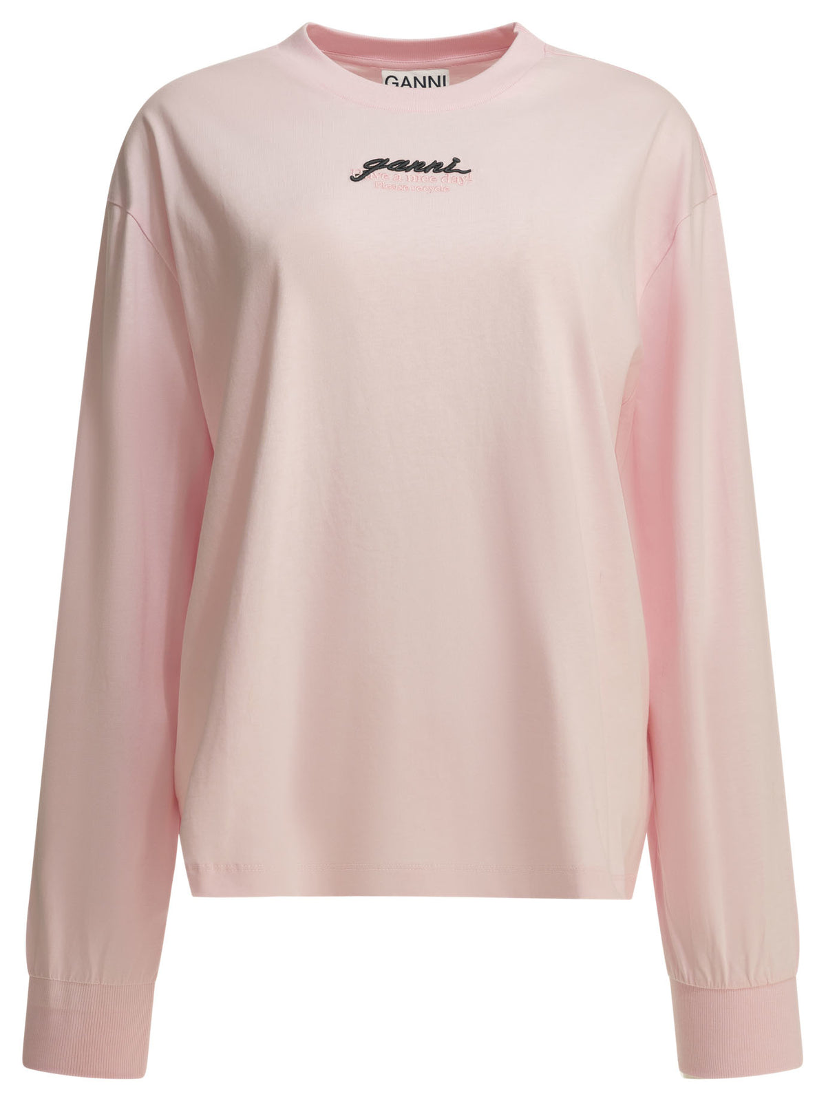 Ganni "Future" Crew-Neck T-Shirt - Pink
