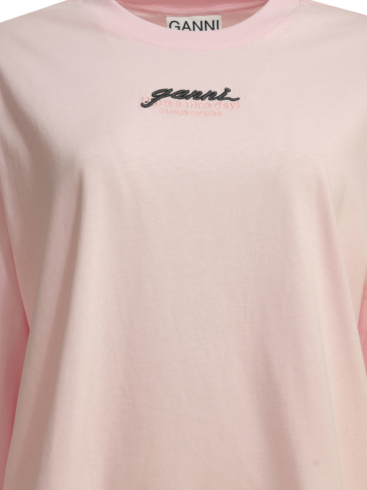 Ganni "Future" Crew-Neck T-Shirt - Pink