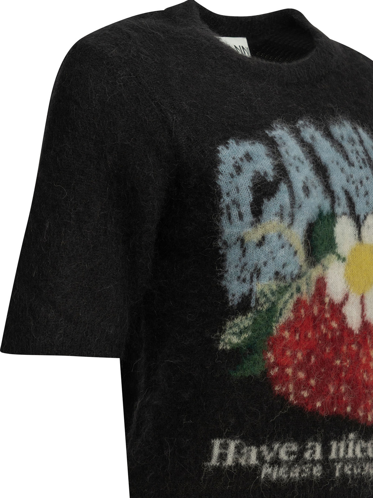 Ganni "Strawberry" Crew-neck sweater - Black
