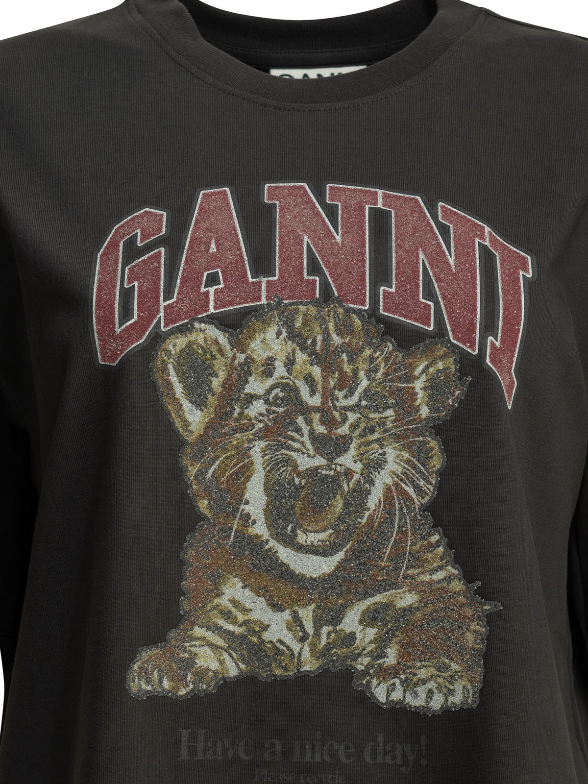 Ganni "Baby Tiger" crewneck T-shirt - Black