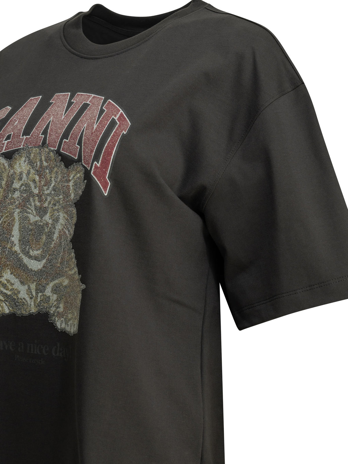Ganni "Baby Tiger" crewneck T-shirt - Black