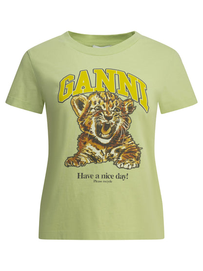 Ganni "Baby Tiger" crewneck T-shirt - Green