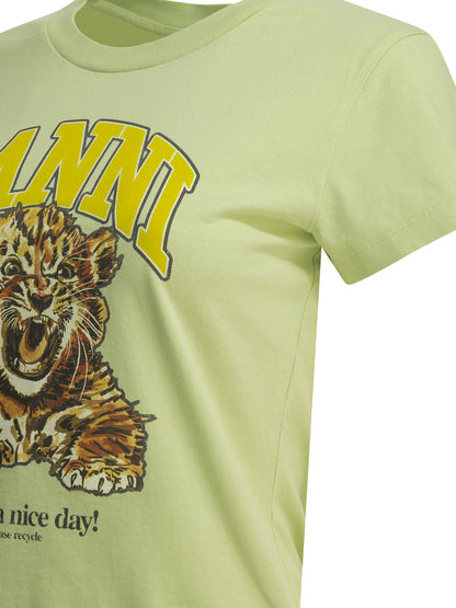 Ganni "Baby Tiger" crewneck T-shirt - Green