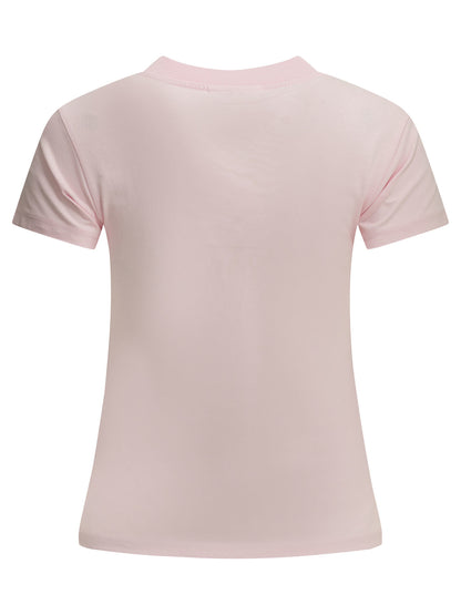 Ganni "Forest Teddy" Crew-Neck T-Shirt - Pink
