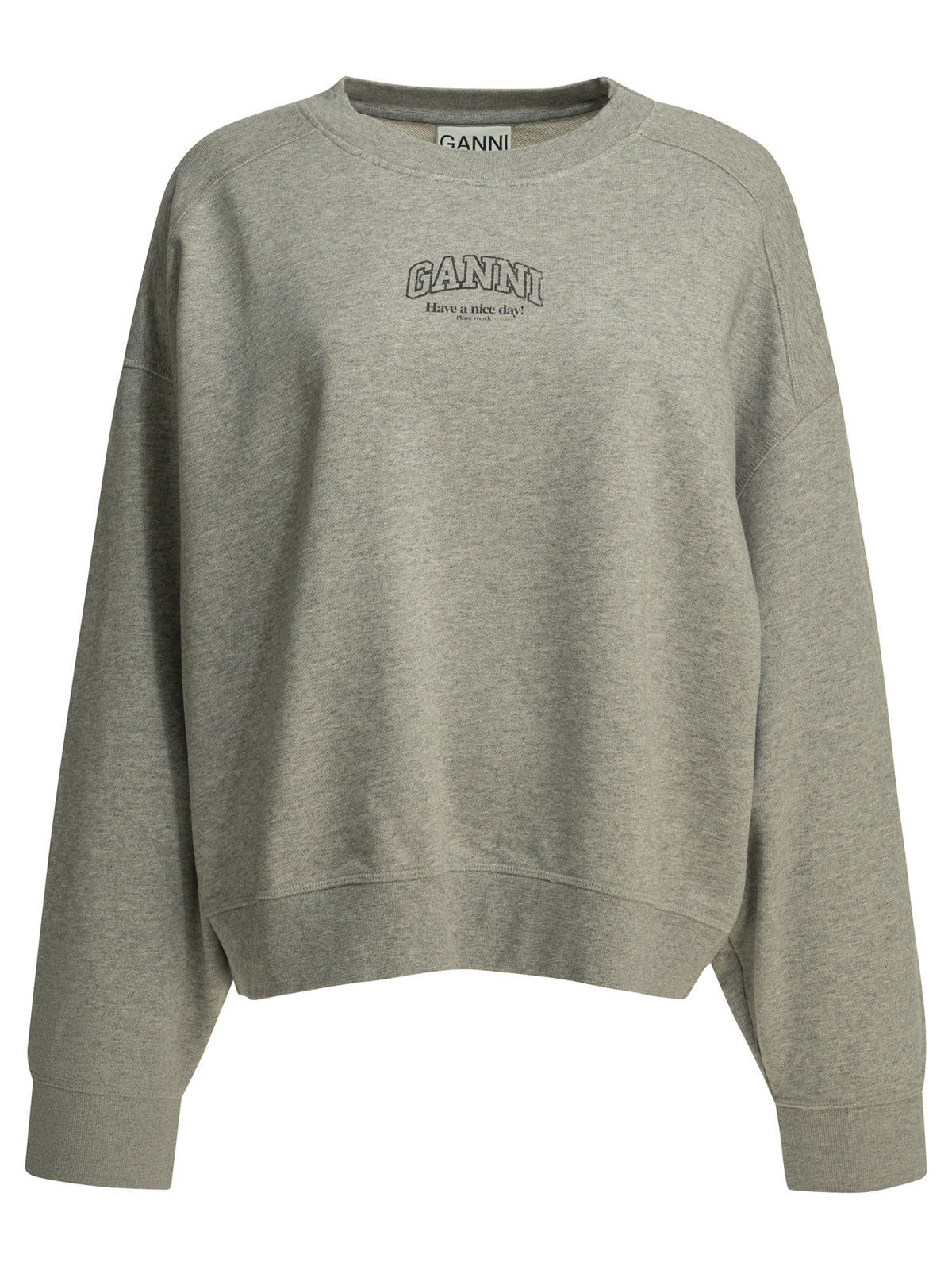 Ganni Crewneck sweatshirt with logo - Grey