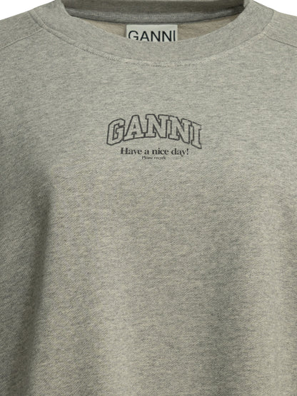 Ganni Crewneck sweatshirt with logo - Grey