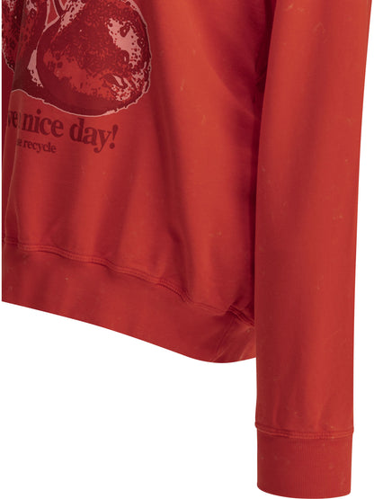 Ganni "Cherries" crewneck sweatshirt - Red