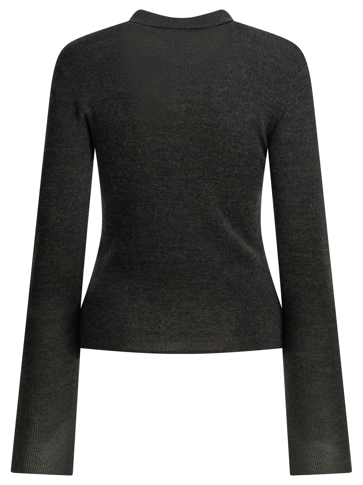 Ganni Logo polo sweater - Grey