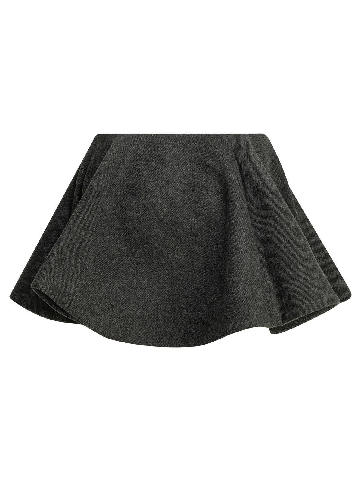 Ganni Flared wool miniskirt - Grey