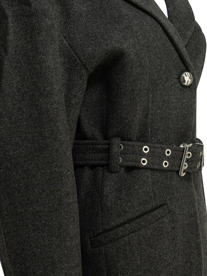 Ganni Lightweight wool jacket - Black