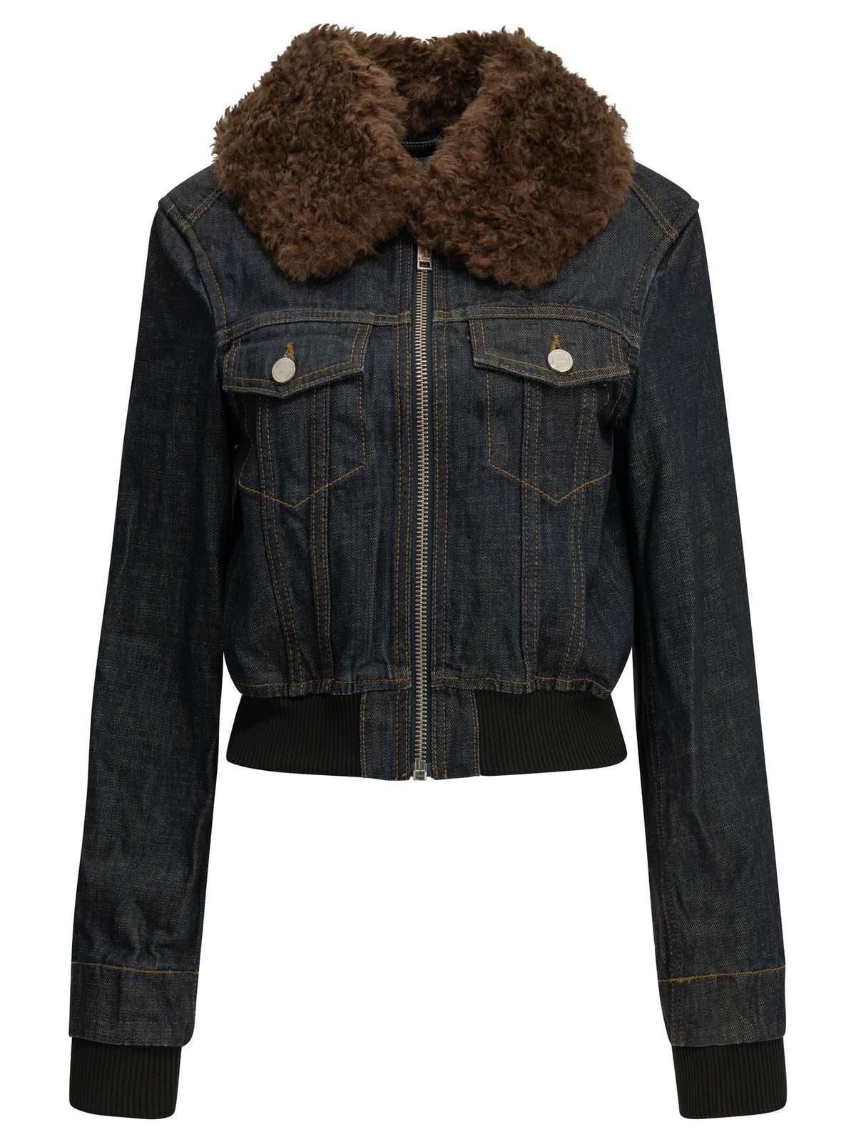 Ganni Flamed denim jacket - Blue