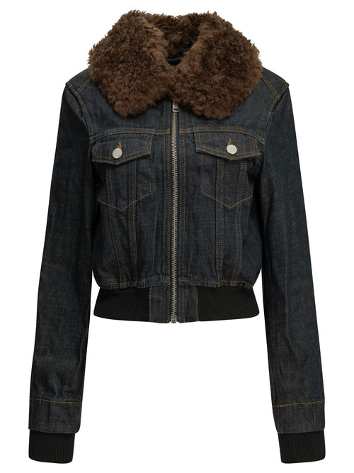 Ganni Flamed denim jacket - Blue